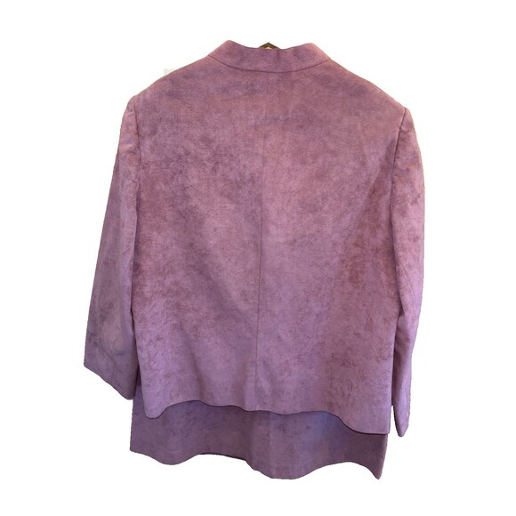Baron Peters Vintage Ultrasuede Skirt Suit Set 16 Lined Button Zip Mauve Pink - Picture 6 of 12